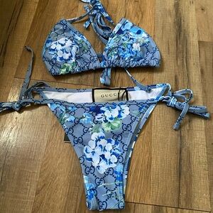 Gucci White and Blue Bikini Set